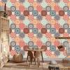 Wallpaper Colorful ornaments in retro style for living room and bedroom 50x1000