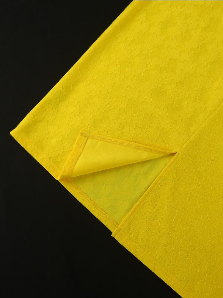 AOMEI Желтое кружевное платье миди, женское платье с открытыми плечами и короткими рукавами, вечерние платья на день рождения