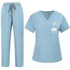 Unisex Solid Color Summer Scrub Suit Set for Doctors and Nurses
