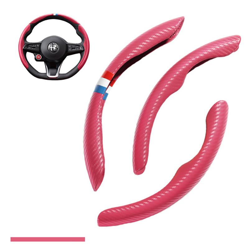 Car Steering wheel Cover Segment Steering wheel protection cover For Alfa Romeo Giulia Stelvio Interior Styling Car Accessories mno522