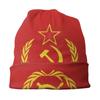 СССР Молот Серп Зимняя Теплая Шапочка Homme с напуском Шапка-бини CCCP Русский Советский Флаг Лыжные Черепа Шапочки Кепка для Женщин Унисекс