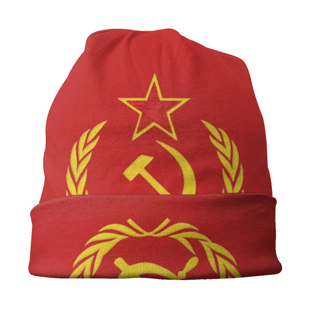 СССР Молот Серп Зимняя Теплая Шапочка Homme с напуском Шапка-бини CCCP Русский Советский Флаг Лыжные Черепа Шапочки Кепка для Женщин Унисекс