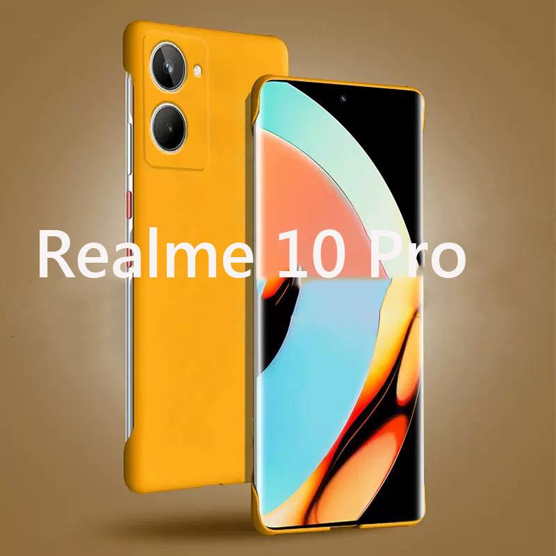 Безрамочный Тонкий Матовый Жесткий ПК Задняя Крышка Чехол На Для Realme 10 Pro Plus Realme10ProPlus+ G Ударопрочный Fundas Coque