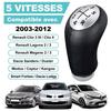 Pommeau de Vitesse 3 Levier de Vitesse pour Renault Clio III 2005-09, Megane 2 Laguna 2 2003-09, Clio 4 2012-19 Noir Cuir