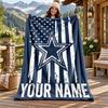 Фланелевое одеяло Dallas Cowboys с индивидуальным именем, персонализированное, мягкое, теплое, плюшевое покрывало, индивидуальный подарок для семьи и друзей