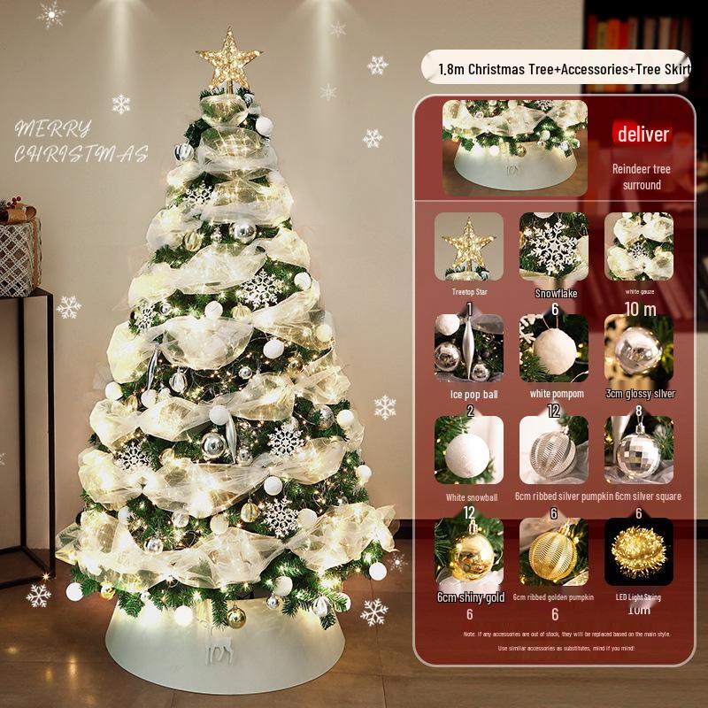 2026 New Style Large Decorative Christmas Tree - Ins Style, White Package