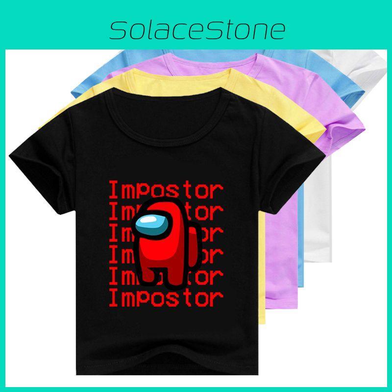 Us Among Impostor Tshirt Children Summer Round Neck Print Casual Short Sleeve