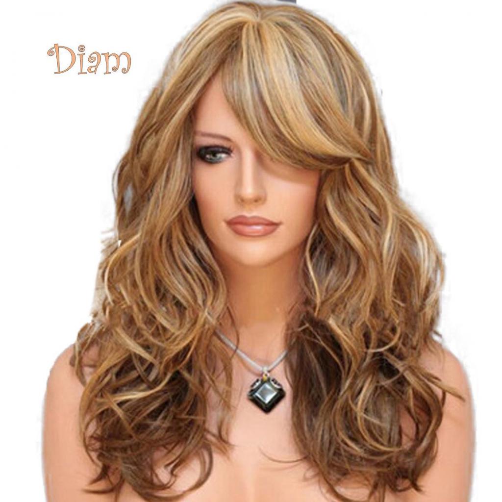 Tenfyer модный женский вьющийся длинный парик с косой челкой, парик для косплея, вечерние шиньон