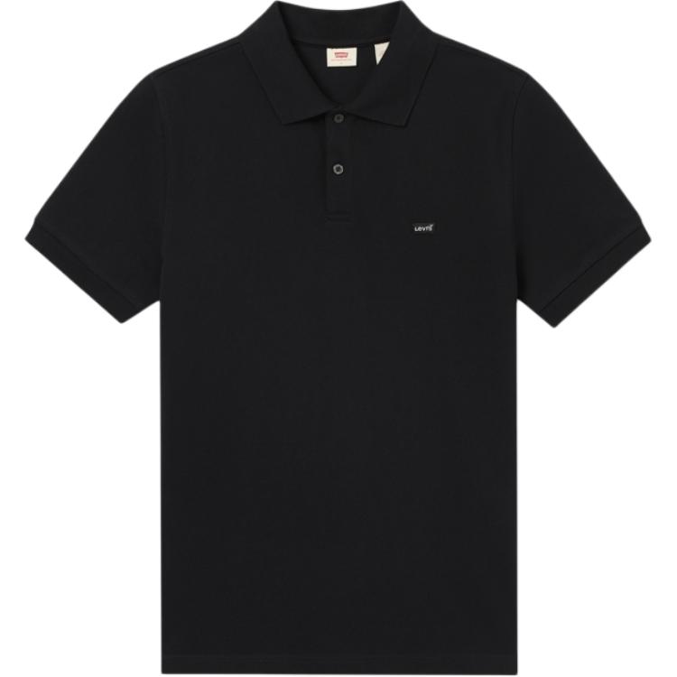 Levis Casual Comfortable Simple Solid Color Short Sleeve Polo Shirt Men Polo Shirts Black 003MS-0000