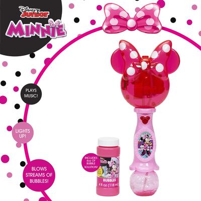Музыкальная палочка с пузырями Disney Minnie Mouse для малышей со светом и звуком, пластик, мульти (2051 год)