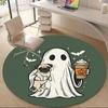 1PC Ghost Pug Office Round Area Rug,  Mat Suitable ForOffice, Under Office Chairs Bedroom Living Room Home Decor, Room Deco