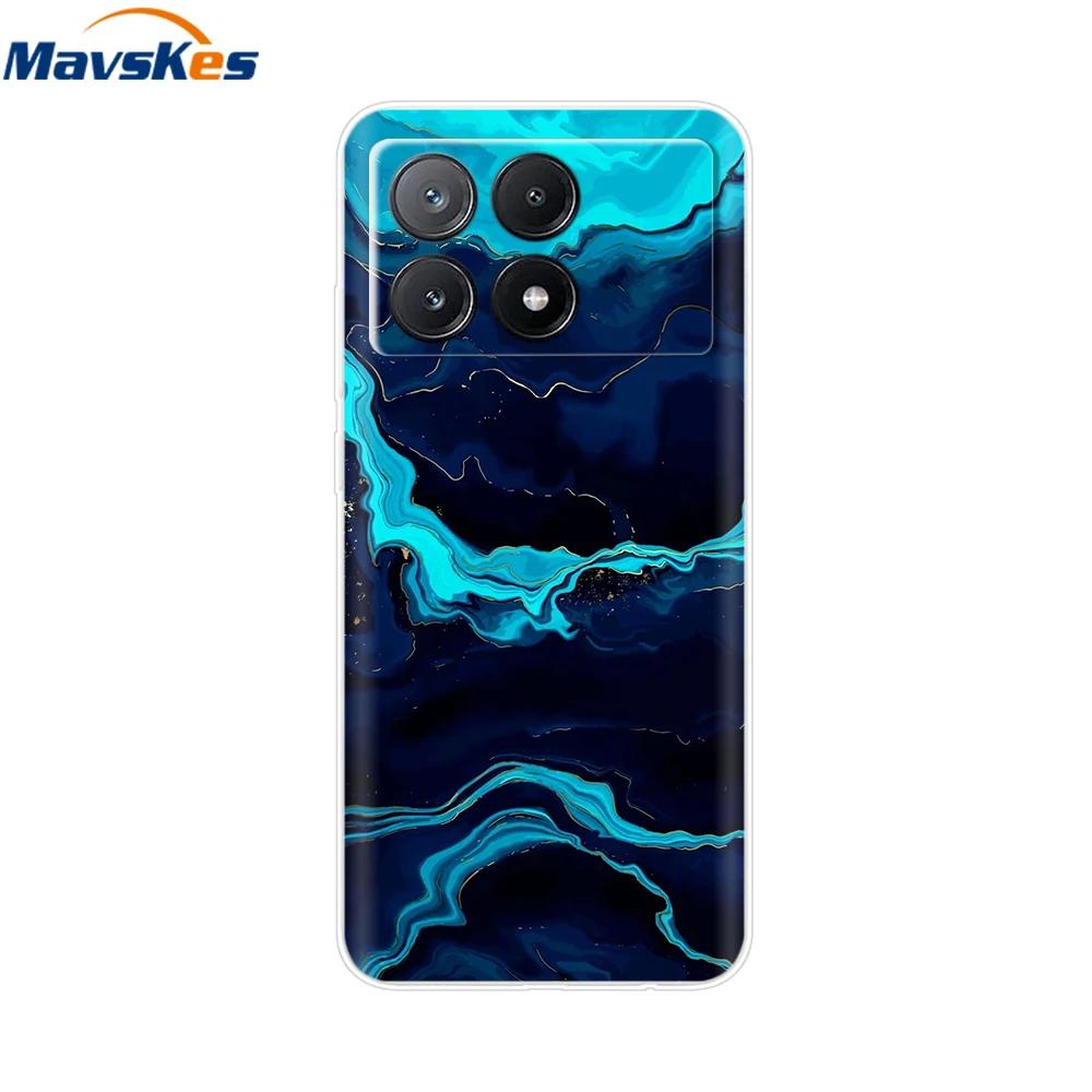 Чехол для Xiaomi Poco X6 Pro Мягкий окрашенный ТПУ чехол для телефона Для Xiomi Poco X6 PocoX6 Pro 5G Силиконовый чехол Цветочный Fundas Защитный
