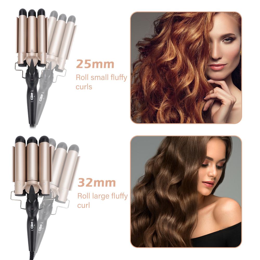 3 Tubes Hair Curling Iron 25 32mm Electric Hair Curlers Wave Hair Style Triple Barrel Egg Roll Hair Styling Beauty Hair Device