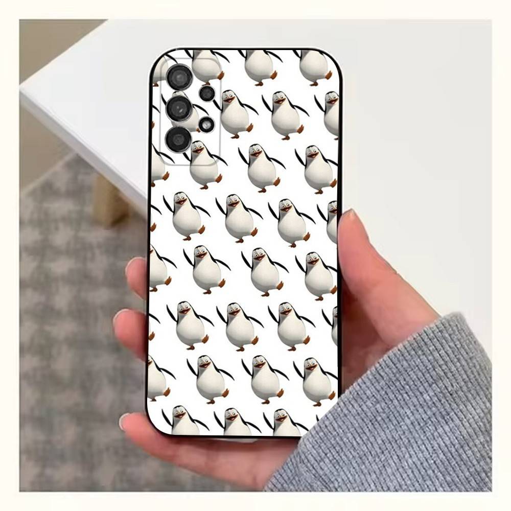 Cartoon Pingu Penguin Case For Samsung S22,S25,S24,S23,Ultra,FE,S20,S10,Plus,S21,S9,Lite,Soft Silicone Black