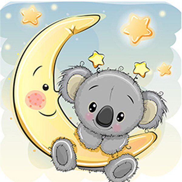 Алмазная картина Мультфильм Медведь 5D Вышивка Крестом Набор Изображение Горный Хрусталь