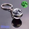 Sun Earth Double Side Glass Ball Nebula Moon Keychain Solar System Planet Keyring Luminous