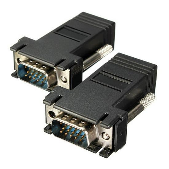 Сетевой удлинитель VGA на RJ45: Адаптер передачи аналогового сигнала для 15-контактного порта VGA