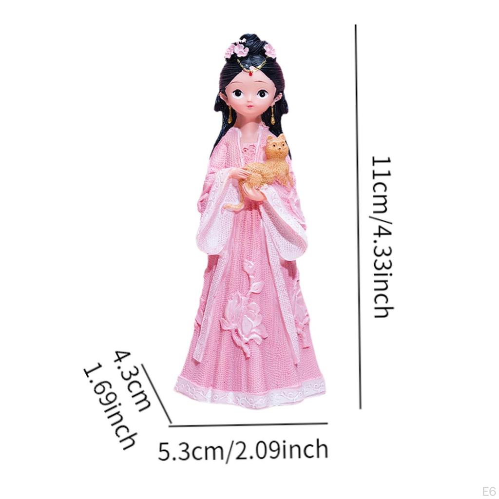 Статуэтка древней китайской девушки, кукла в ханьфу, фигурка из смолы ручной работы, подарок для гостиной и рабочего стола