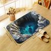 1pc 3D Visual Effect Door Mat - Non-Slip,Machine Washable Polyester Mat with Realistic Stone Design,Absorbent Microfiber Perfect