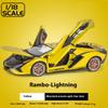 1:18 Lamborghini New Energy Super Sports Car Alloy Die-cast Car Model Sound and Light Series Pull Back Function Children's Toy Boy Birthday Gift
