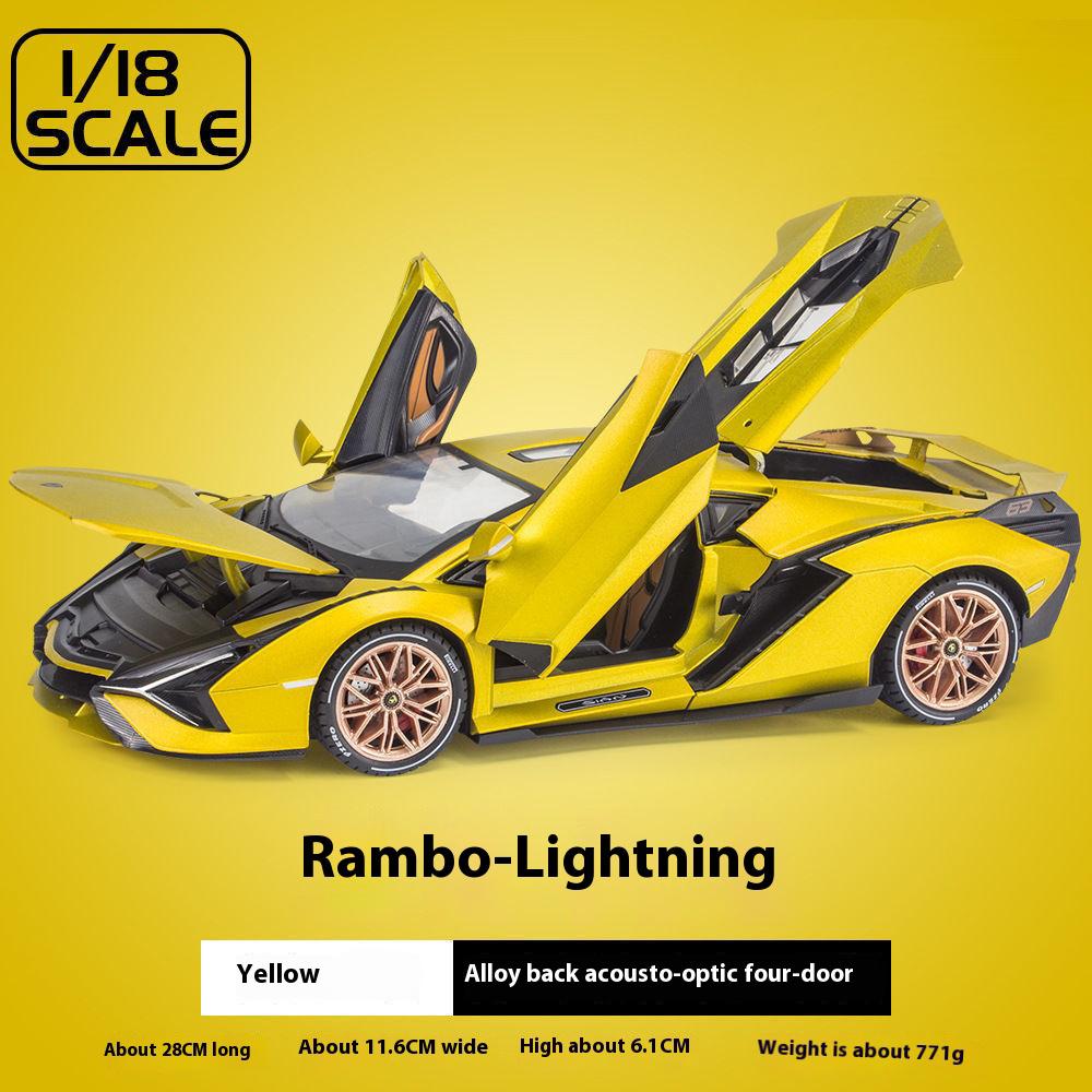 1:18 Lamborghini New Energy Super Sports Car Alloy Die-cast Car Model Sound and Light Series Pull Back Function Children's Toy Boy Birthday Gift