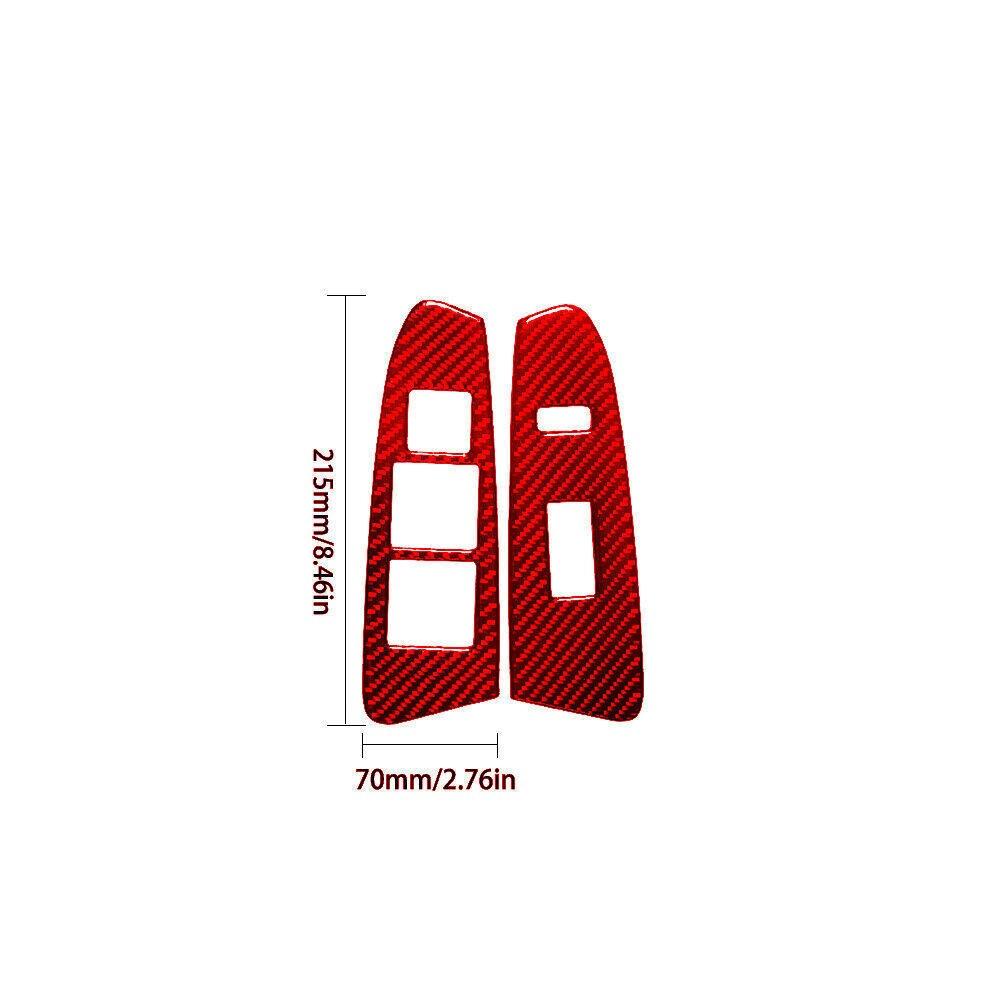 For Toyota Tacoma Double Cab Red Carbon Fiber Front Window Control Cover Trim