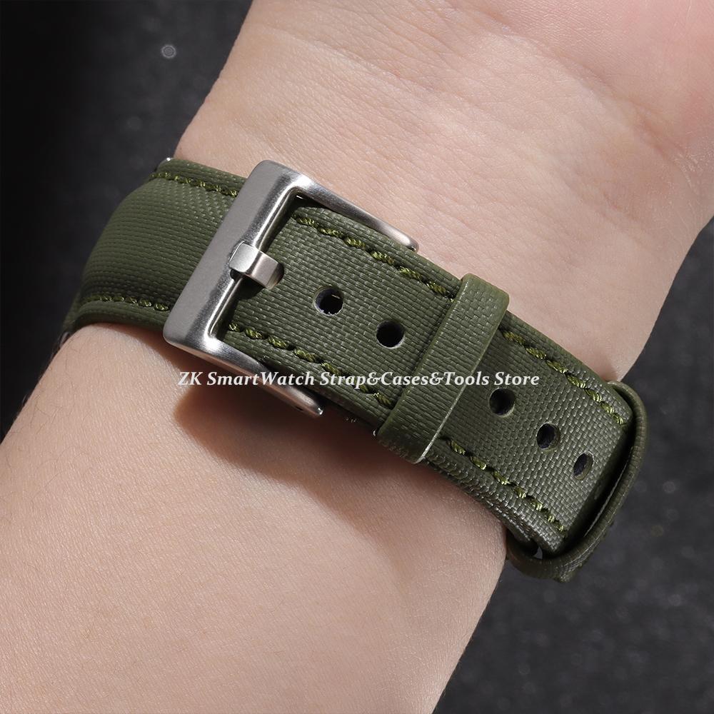 18mm 20mm 22mm Nylon+Leather Watch Strap Breathable Soft Wristband for Omega 007 Bracelet Men Women Quick Release Accessories