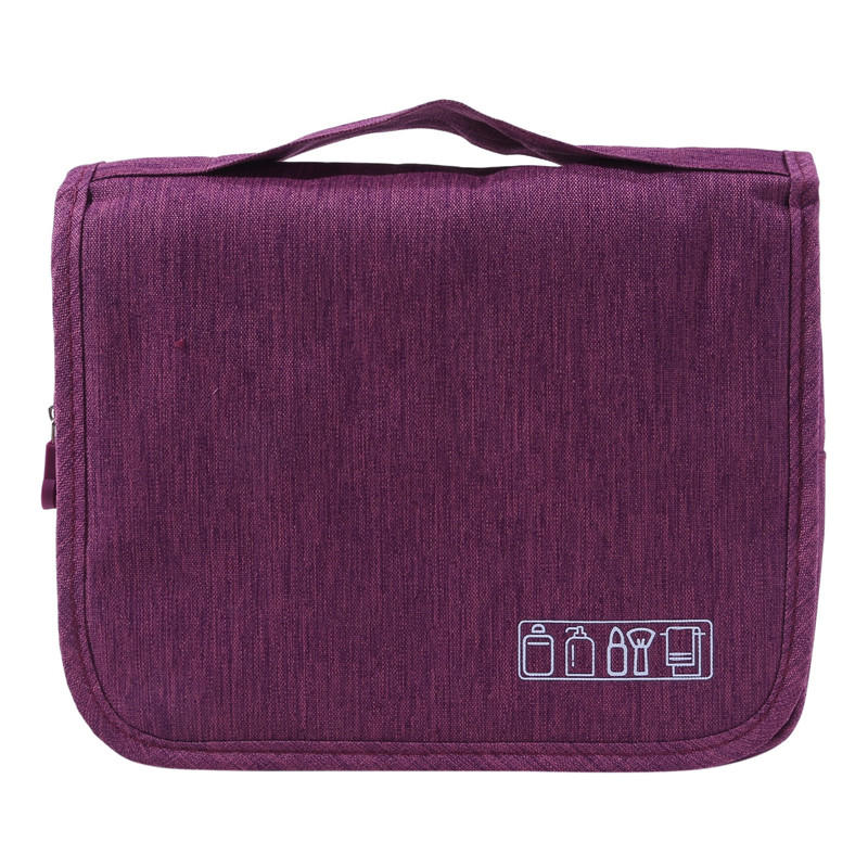Large Capacity Solid Color Hanging Storage Bags Dry And Wet Separation Travel Wash Bags Women's Portable Cosmetics Storage Bag