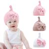 Newborn Baby Cotton Hat with Large Bow Infant Hospital Hat Baby Warm Beanie Bows for Headwear Soft Headwrap Turban Head Wear