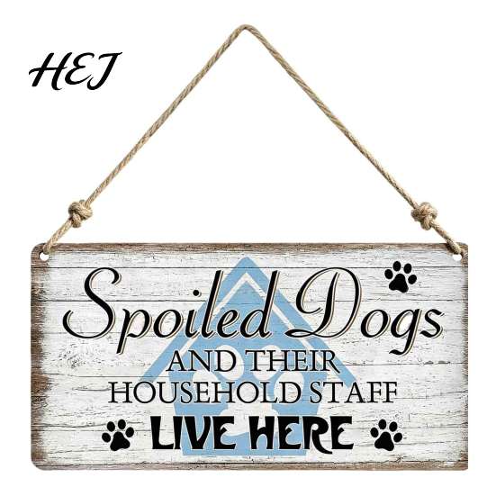 Durable Wood Wall Plaque Pet House Wooden Door Sign, Rustic Farmhouse Dog Hanging Plaque, Vintage Style Home Decor, Housewarming Gift for Lovers Lover