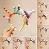 Soft Fabric Velvet Headband Birthday Series Cake Decor Bright Color Hair Hoop Hand-Crafted Hair Accessory