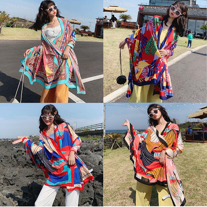 Женский шарф, СОВРЕМЕННАЯ НОВАЯ летняя пляжная шаль SAGA, палантины с принтом, женские тонкие шали, накидки, палантин