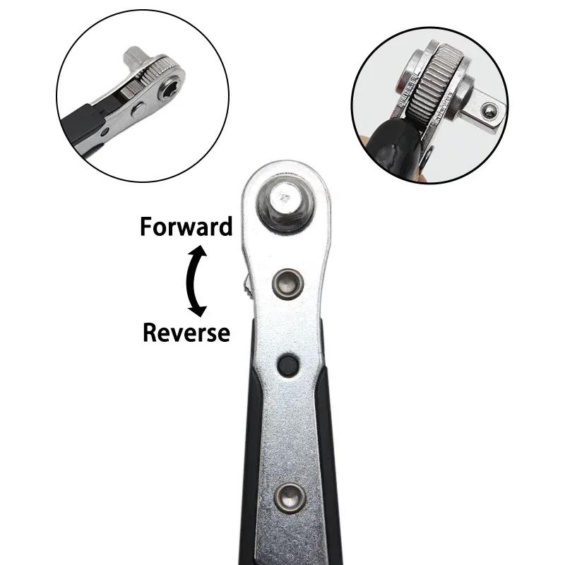 2-in-1 Multi-Functional Drill Chuck Detachable Black Screwdriver Two-Way Ratchet Square Head Wrench Tool Home Repair
