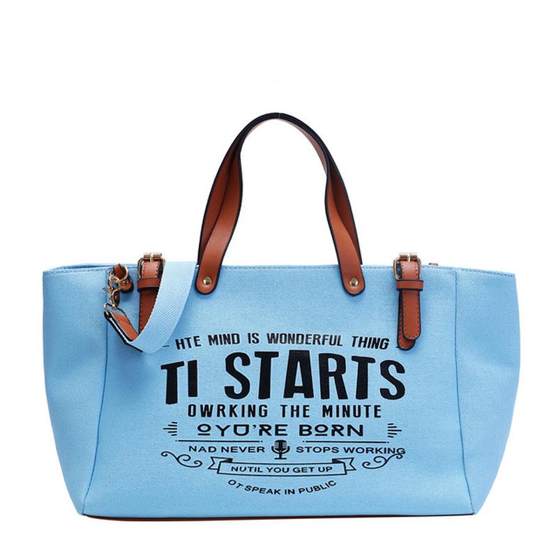 Женская сумка-тоут Модная сумка-холщовая с большой вместимостью с надписью Повседневная на плечо Сумки-мессенджеры KTY