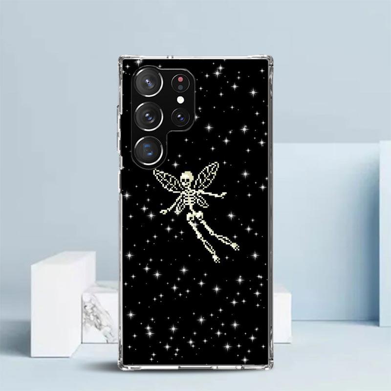 Retro Skull Butterfly Phone Case For Samsung Galaxy S24 S25 Edge S26 Ultra S22 S23 Plus S21 + S20 FE Soft TPU Back Cover Galaxy