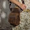 Genuine Leather Men Casual Messenger Shoulder Sling Bag Fashion Multifunction Drop Leg Bag Waist Pack