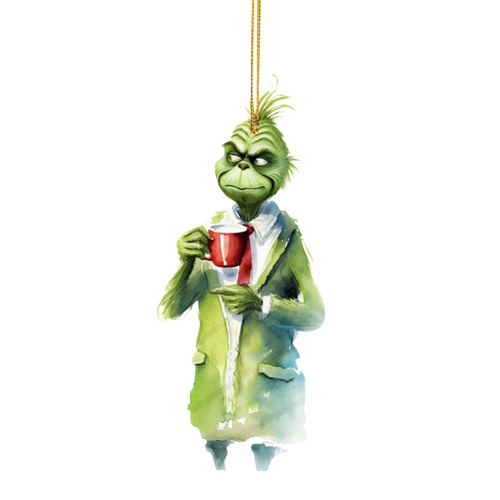 Мультфильм акриловый зеленый кулон праздничное дерево кулон автомобильный аксессуар кулон для внутреннего и наружного украшения