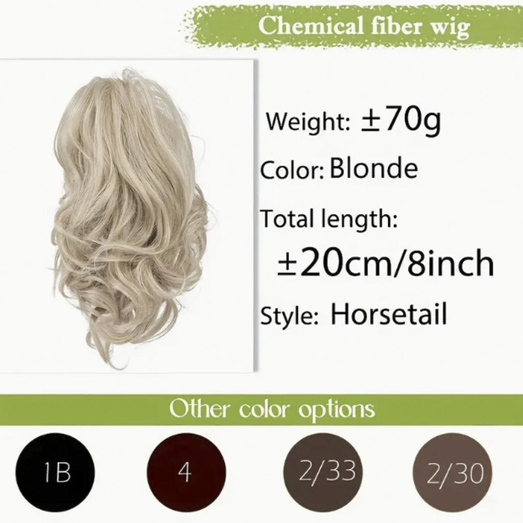 Синтетические накладные волосы с зажимом-когтем, короткие вьющиеся волосы для женщин, накладные волосы с хвостиком, аксессуары для волос