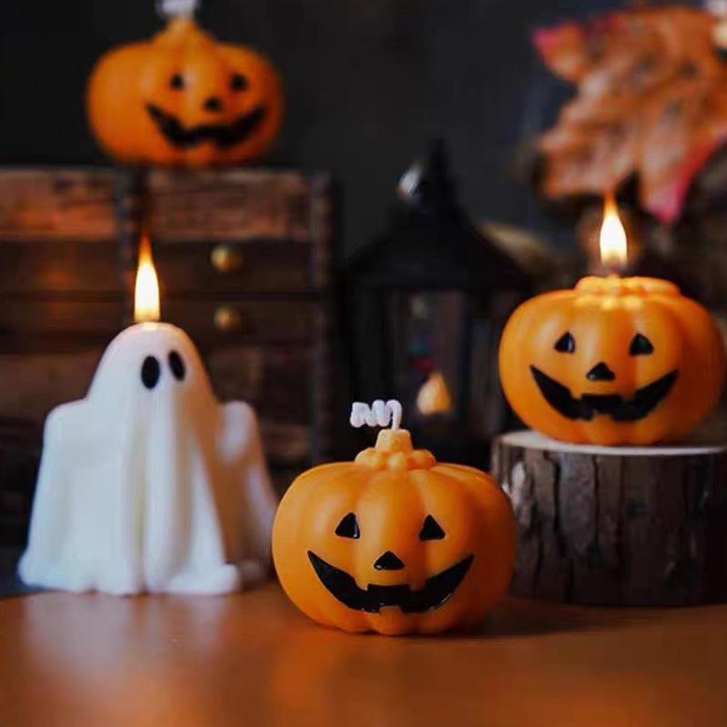 1 шт. Хэллоуинская свеча ручной работы в форме тыквы с ароматом фрезии глаука, милая свеча, атмосфера ужаса при свечах, ароматерапия
