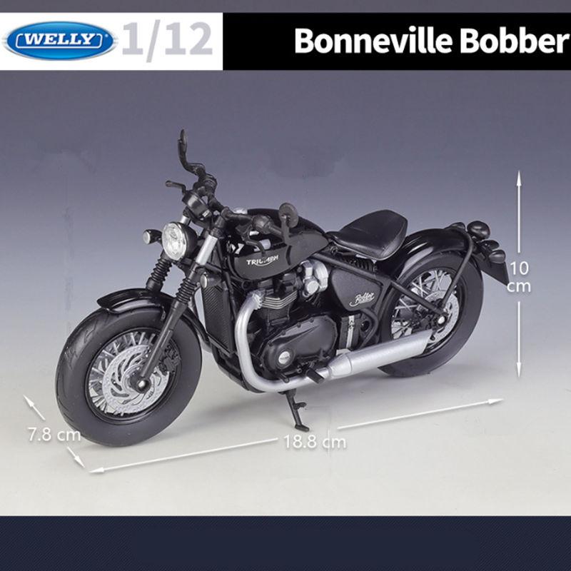 Welly 1/12 Triumph Bonneville Bobber Сплав Гоночный Мотоцикл Модель Литой Металл Уличный Мотоцикл Модель Симуляция Детская Игрушка Подарок