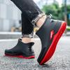 Men's Fashion Short Rain Shoes Non-slip Waterproof Rain Boots Kitchen Water Boots Soft-soled Rubber Shoes Car Wash Wear-resistant Work Water Shoes