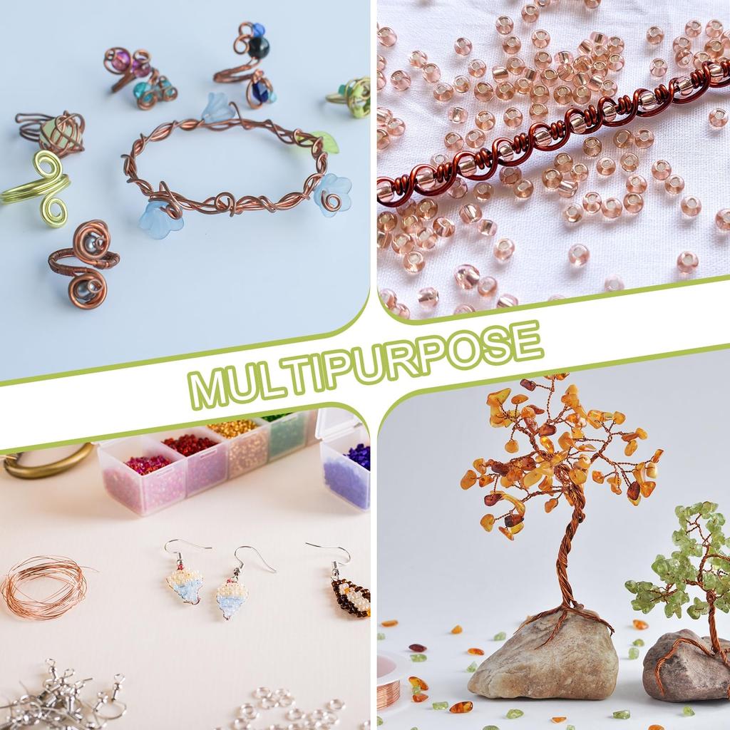 PATIKIL Jewelry Making 99.9% Pure Copper Wire 28 Gauge (0.3 mm) Craft Wire 4.5