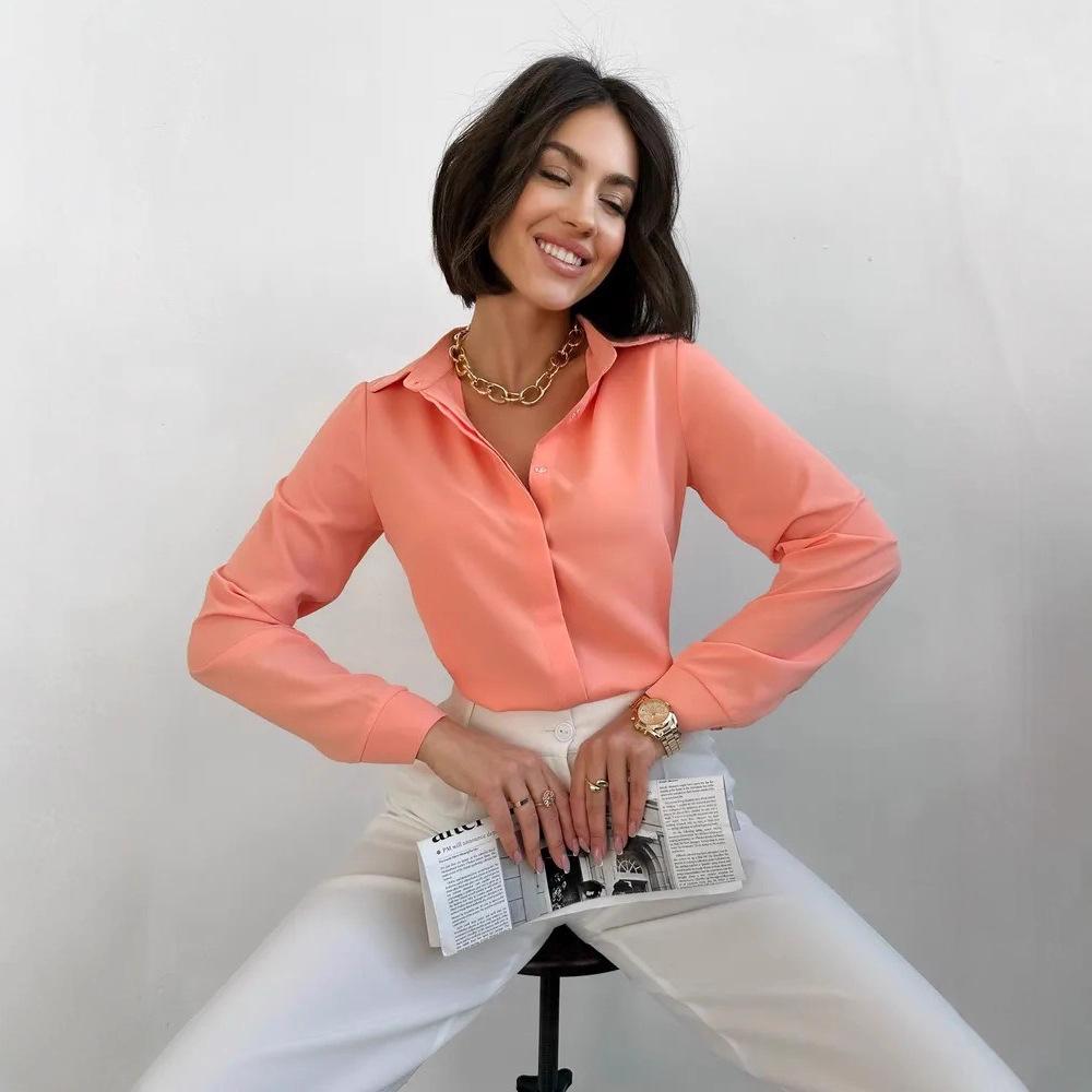 Европейско-американская приталенная рубашка с длинным рукавом: Элегантный и современный