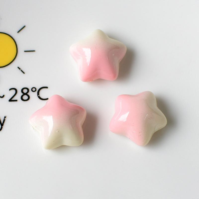 10 Pcs New Cartoon Sweet Gradient Color Love Pentagram Peach Heart Resin Scrapbook Diy Decorative Jewelry Accessories A83