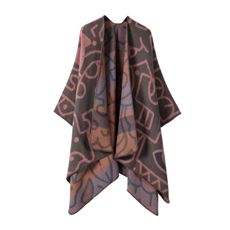 Ethnic Style Shawl Summer Outer Wear Women's Large Shawl Cape Cloak High-end Knitted Scarf