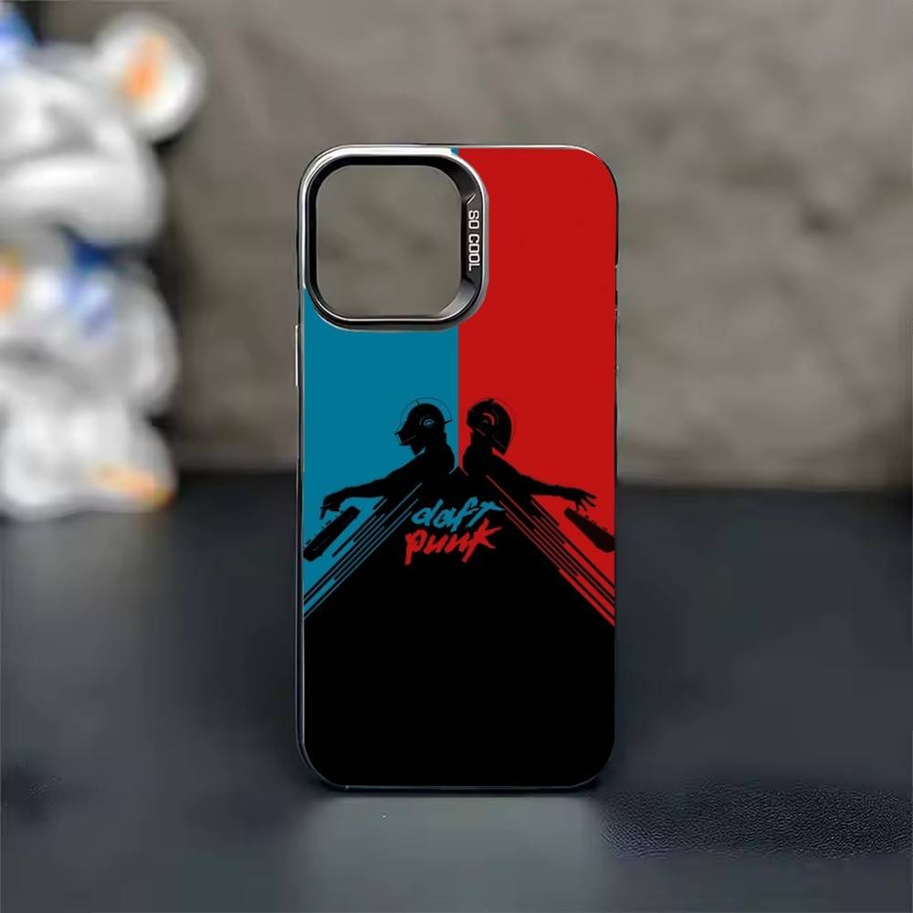 Крутой чехол для телефона Daft Punk для iPhone 17 16 15 14 13 12 11 Pro Max Plus Серебристый конфетный Матовый чехол