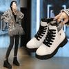 Martin Shoes Women's Shoes Cotton Shoes 2025 Winter New High-top Shoes Women's Round Head Thick Sole Velvet Warm Women's Shoes QR168