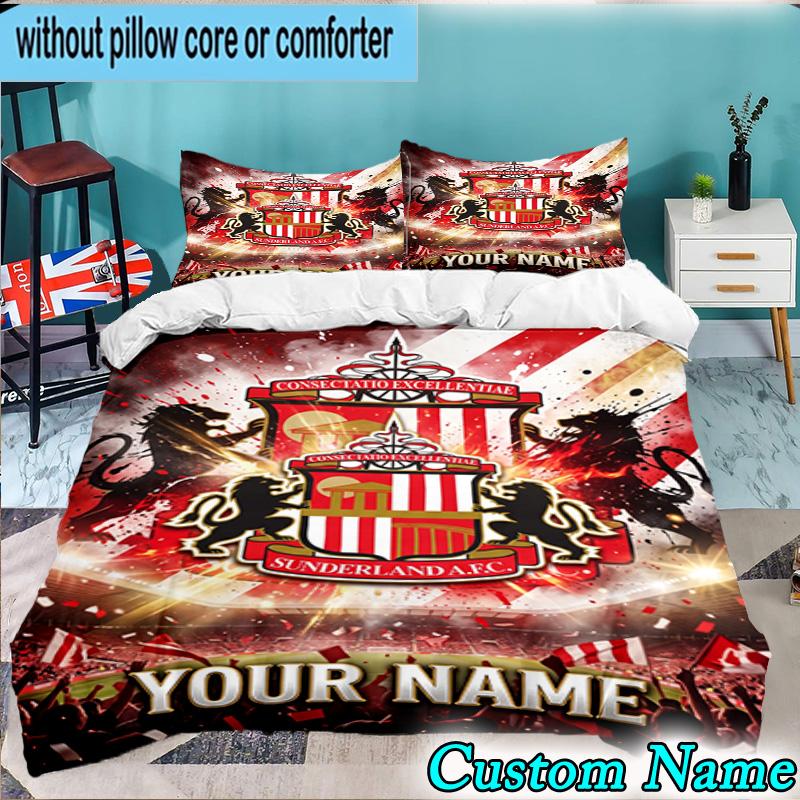 Custom Name Sunderland rest 3PCS Bedding Set For Bedroom Dormitory,Including 1pc Duvet Cover And 2pcs Pillowcases Large size Fan gift