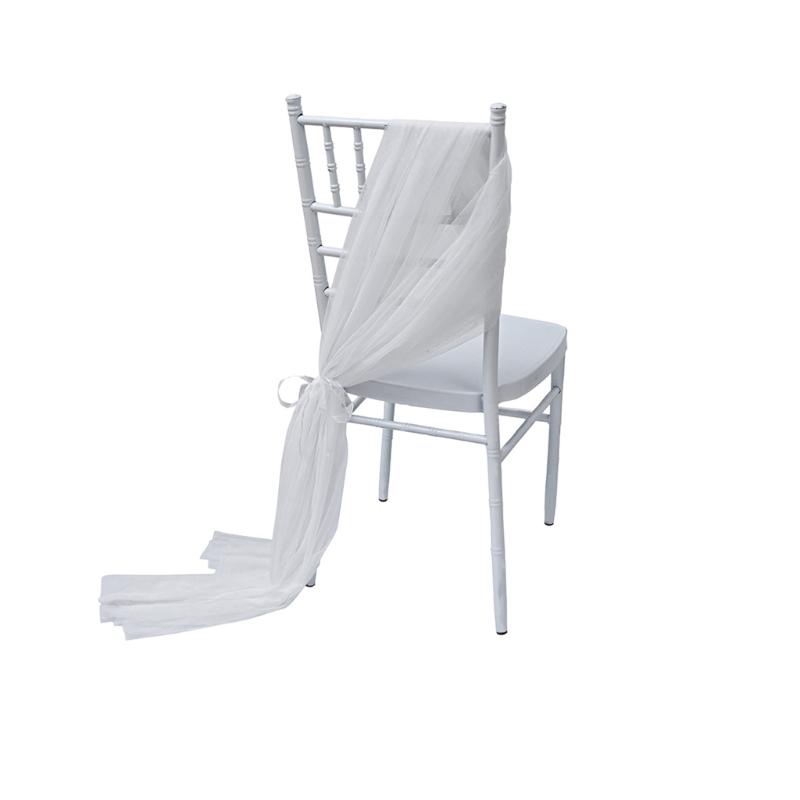 Wedding Chair Sashes Tulle Wedding Aisle Back Side Decorations Sheer Tulle Fabric For Wedding Props