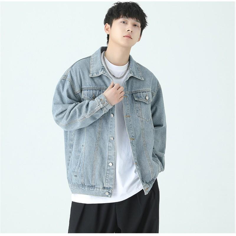 Весенне-осенняя новая мужская свободная джинсовая куртка в стиле ретро для пары, повседневное пальто, одежда